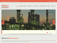 Tablet Screenshot of mishraenterprises.com